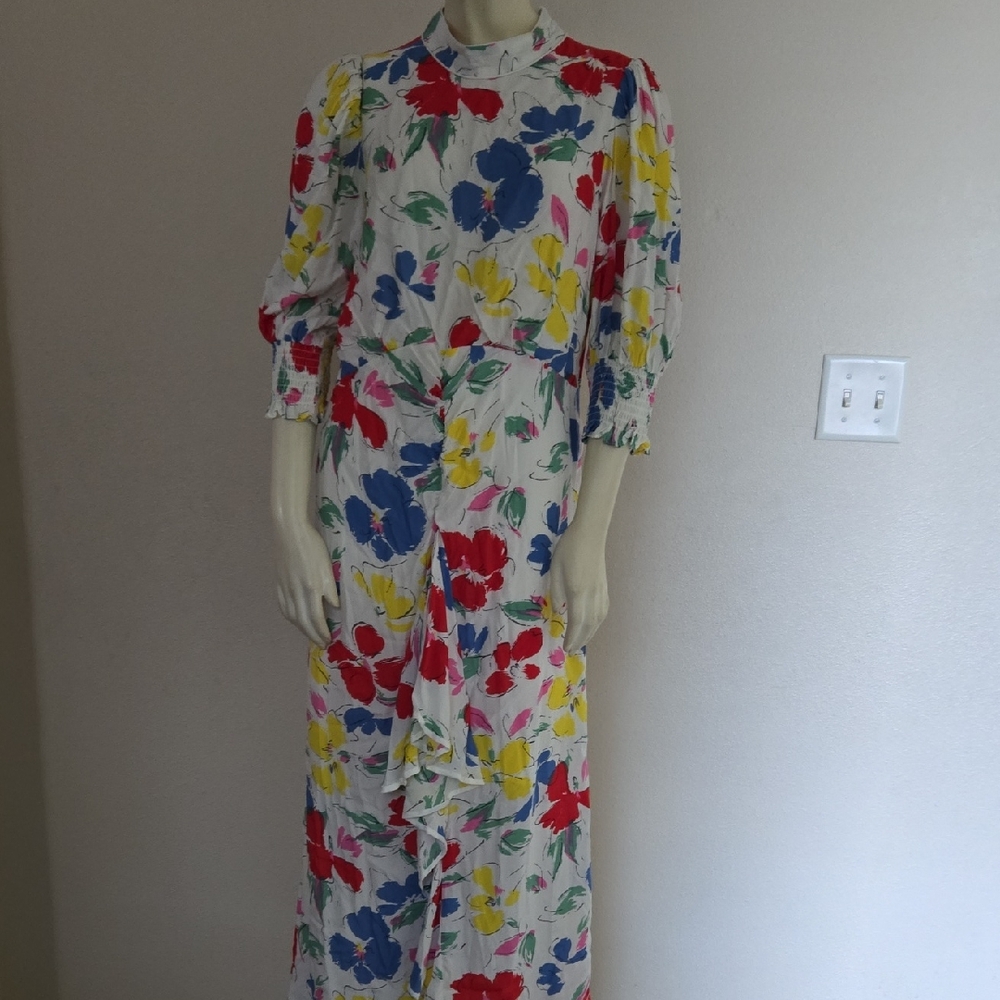 Vibrant Floral Long Sleeve Dress